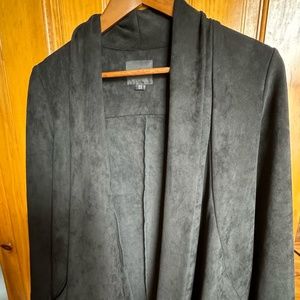 Liverpool Los Angeles Faux-Suede Draped Cardigan